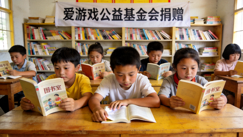 爱游戏公益基金会向乡村学校捐赠图书室 - 孩子们正在阅读新书