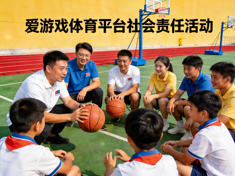 爱游戏体育平台社会责任活动 - 团队成员在校园与学生们进行体育交流