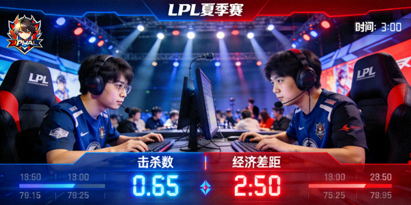 LPL夏季赛激战正酣，爱游戏比分界面实时显示击杀数与经济差距