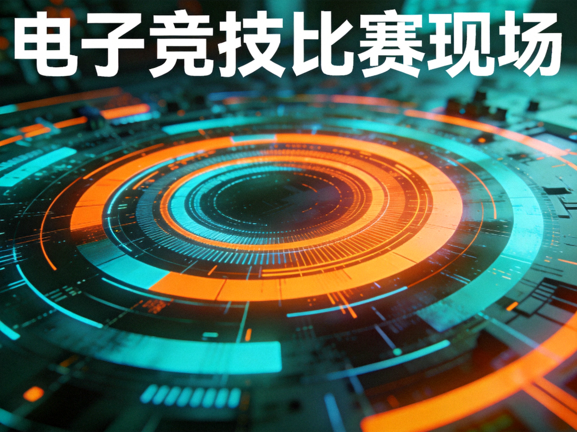 电子竞技比赛现场图集 - 青橙双色同心圆抽象视觉